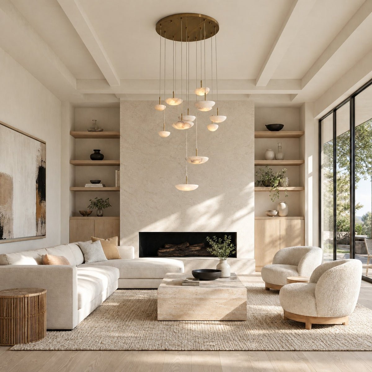 Ciottolo Modern Alabaster Pendant Light Fixtures