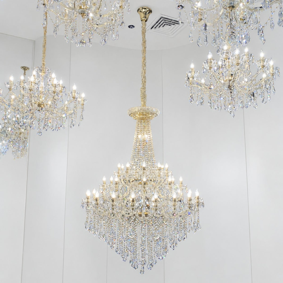 Extra Large Retro Empire Candle Crystal Chandelier