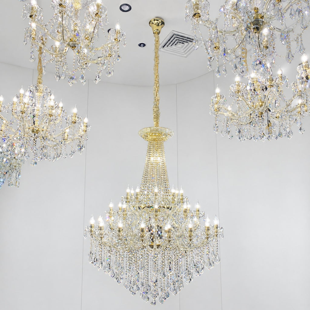 Extra Large Retro Empire Candle Crystal Chandelier