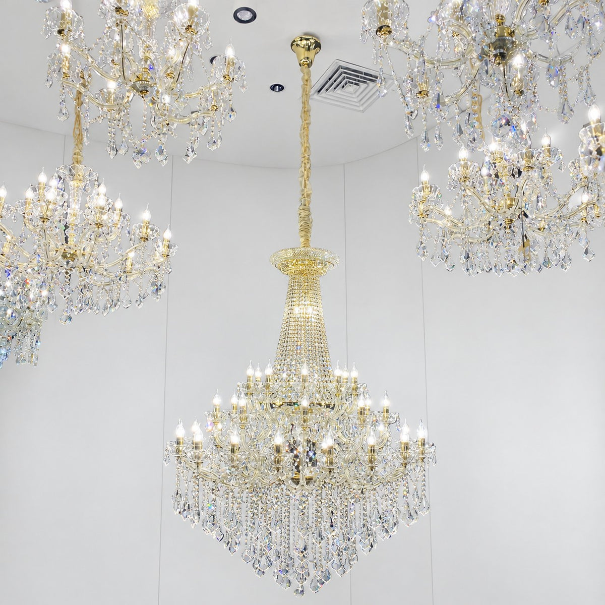 Extra Large Retro Empire Candle Crystal Chandelier
