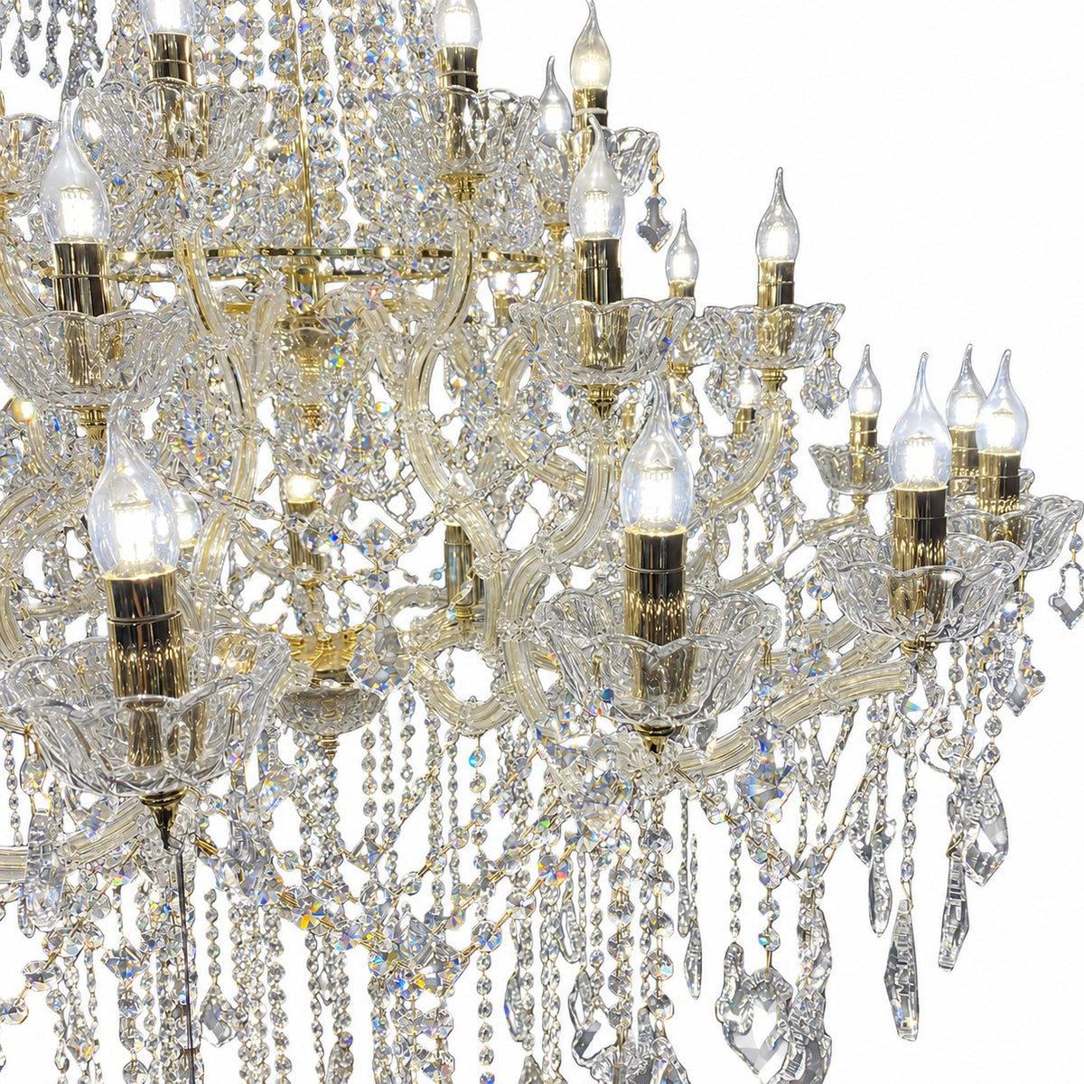 Extra Large Retro Empire Candle Crystal Chandelier