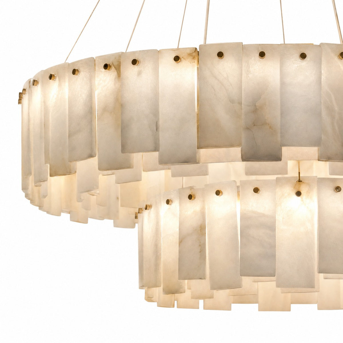 Modern Two-Tier Circular Pendant Chandelier
