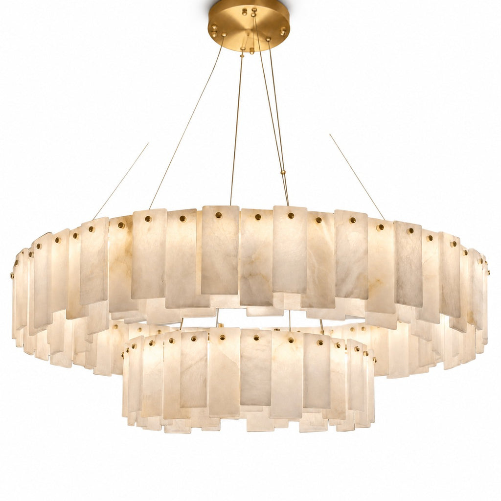 Modern Two-Tier Circular Pendant Chandelier