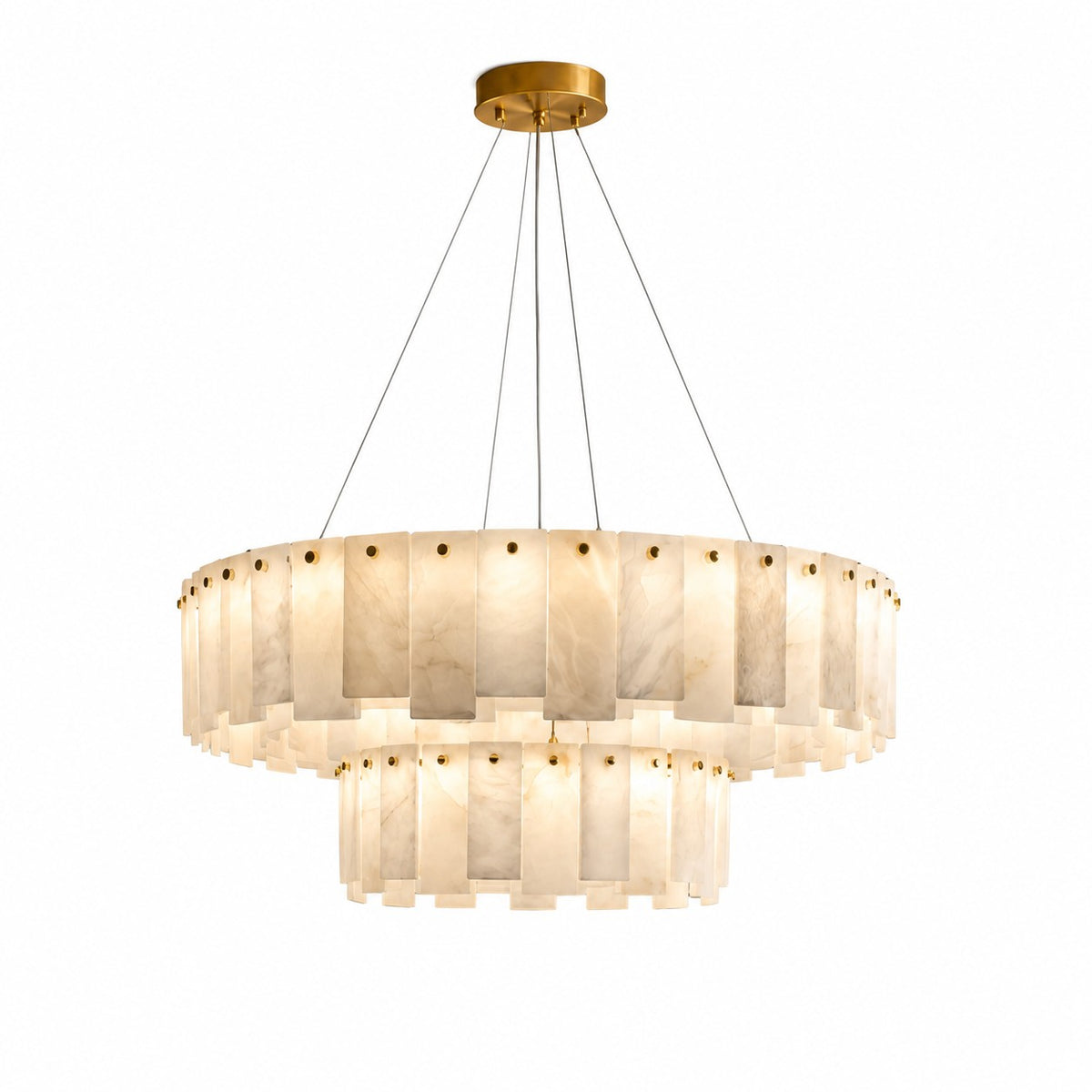 Modern Two-Tier Circular Pendant Chandelier
