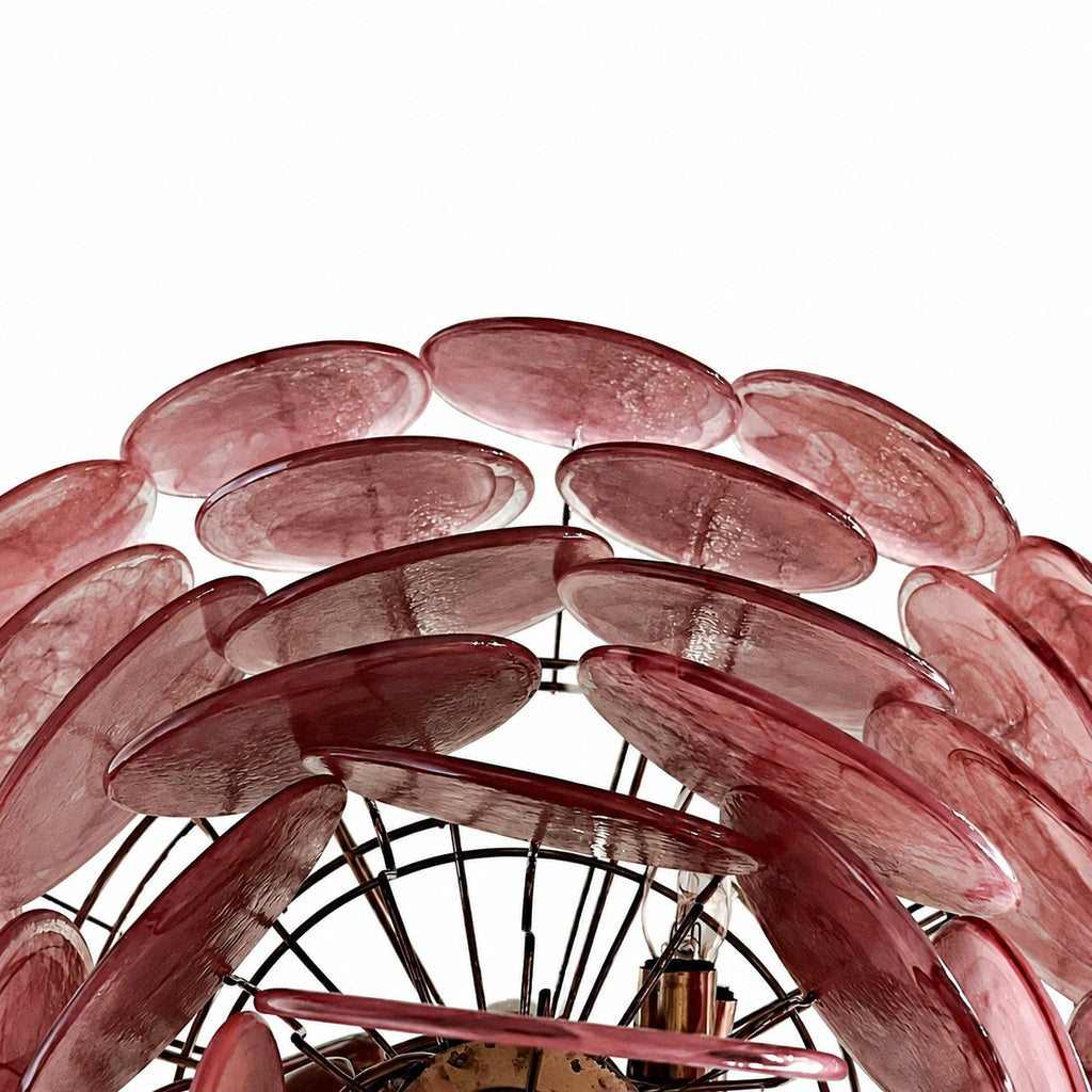 Hand-Blown Glass Chandelier 57 — Pink