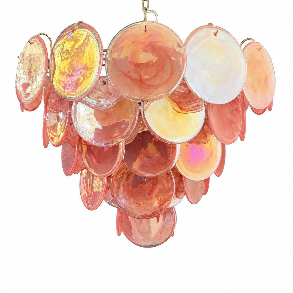 Hand-Blown Glass Chandelier 57 — Pink