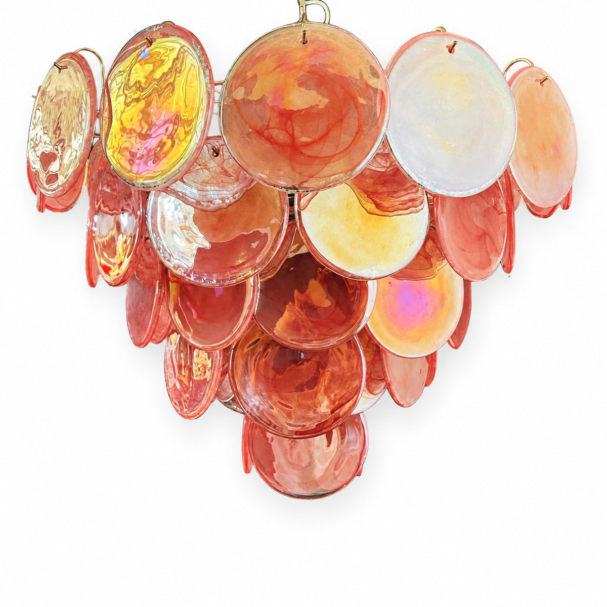 Hand-Blown Glass Chandelier 57 — Pink
