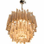 Hand-Blown Glass Chandelier — Arianna, 107 Prisms, Transparent