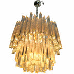 Hand-Blown Glass Chandelier — Arianna, 107 Prisms, Transparent