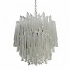 Hand-Blown Glass Chandelier — Arianna, 107 Prisms, Transparent