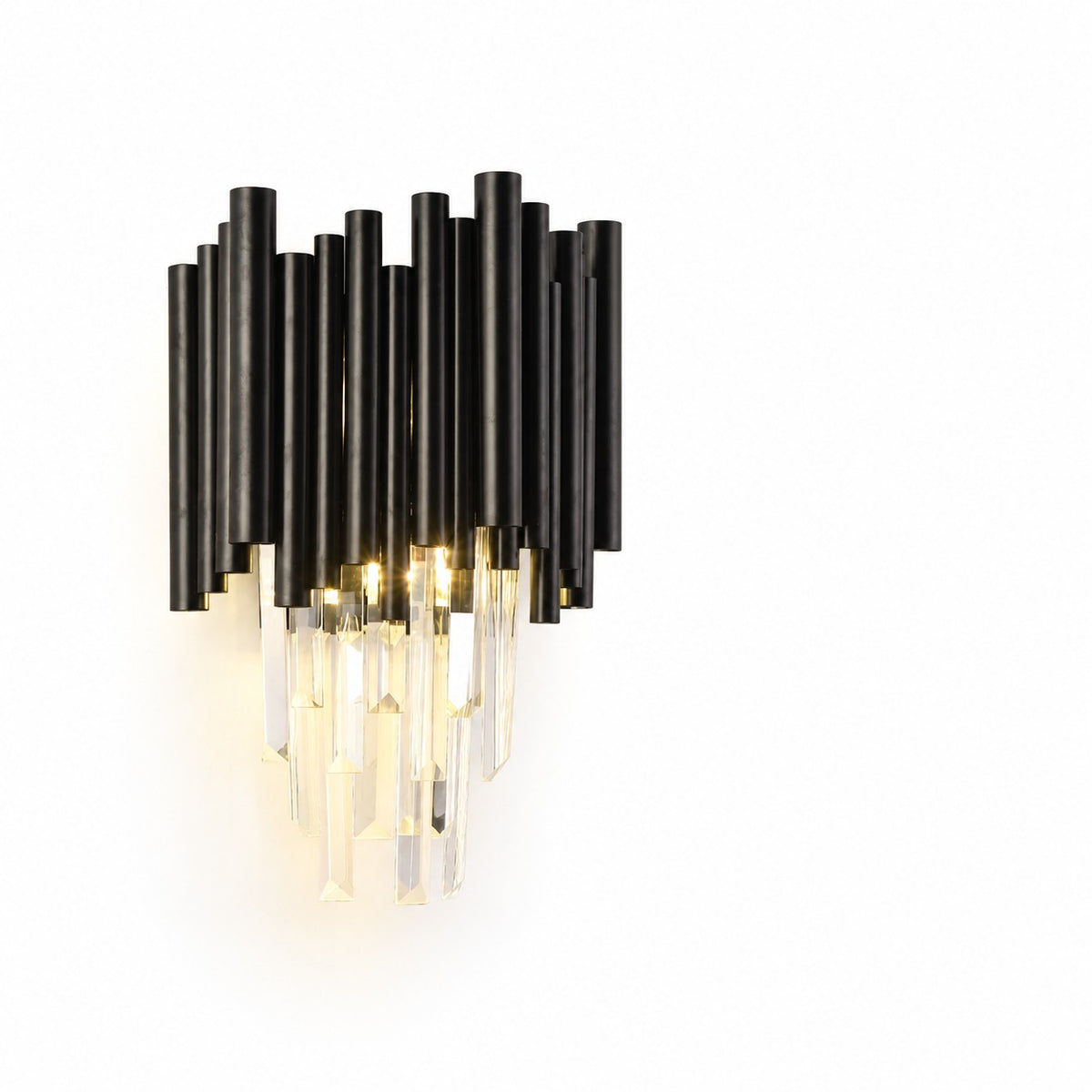Natasha Modern Classic Black Crystal Wall Sconce Height 15"