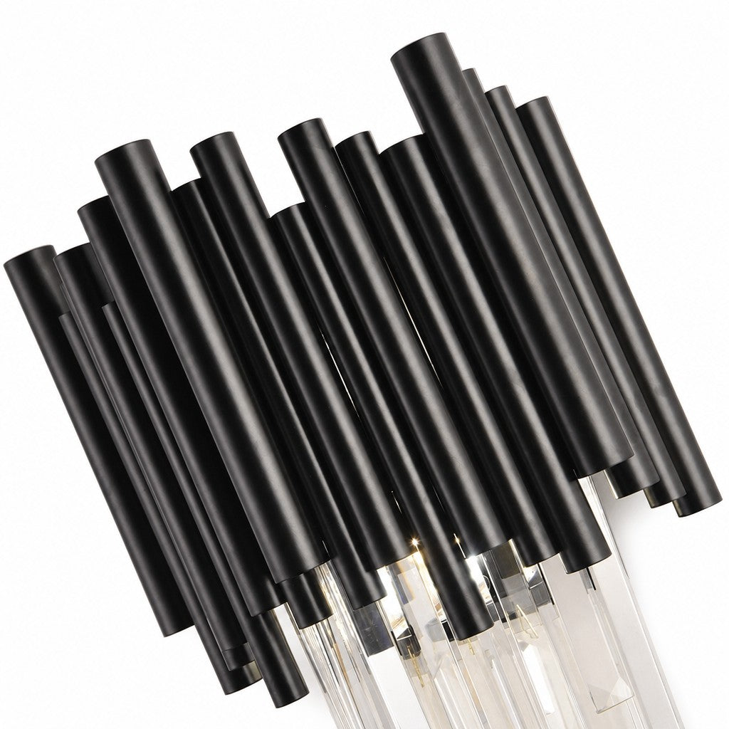 Natasha Modern Classic Black Crystal Wall Sconce Height 15"
