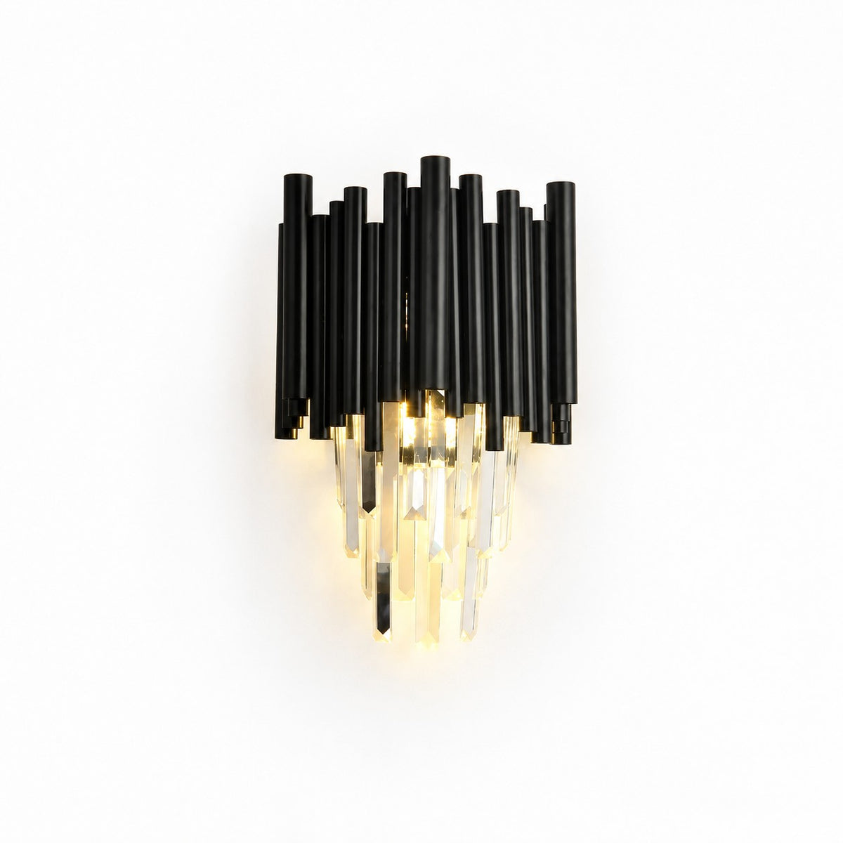 Natasha Modern Classic Black Crystal Wall Sconce Height 15"